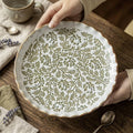 Ins Style Floral Ceramic Plate Salad Fruit Dinner Dish